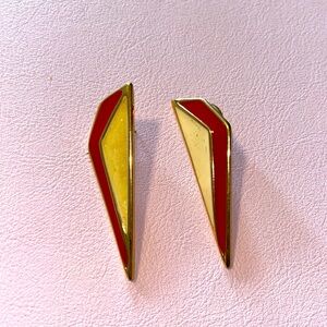 Vintage Half Diamond Shapes Earrings